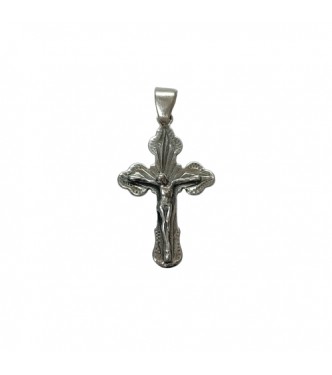 PE000061 Genuine Sterling Silver Pendant Orthodox Cross Solid Hallmarked 925 Handmade